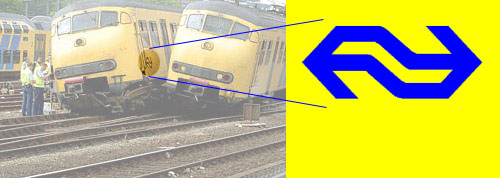Train crash shows NS logo